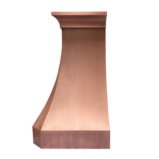 SINDA Handmade Custom Natural Copper Hood-Wall Mount In Stock, 30"W x 21"D x 36"H, H3A