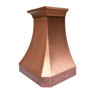 SINDA Handmade Custom Natural Copper Hood-Wall Mount In Stock, 30"W x 21"D x 36"H, H3A