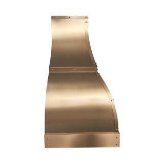 modern wall mount brushed brass kitchen range hood