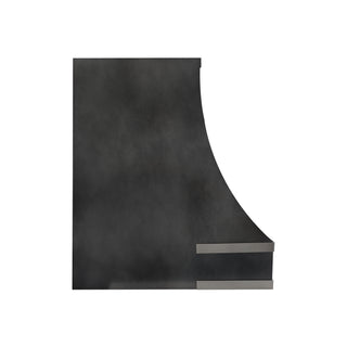 black zinc kitchen range hood