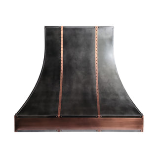 darkened zinc range hood