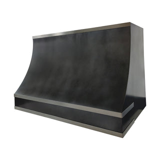 modern black zinc kitchen range hood