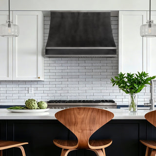 Modern kitchen with zinc range hood