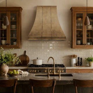 [CUSTOM] SINDA Handcrafted Aged Brass Kitchen Range Hood BRH9-2TRA