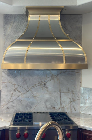 [CUSTOM] SINDA Handcrafted Brushed Stainless Steel Range Hood SRH1-2-C-2TR-BSR