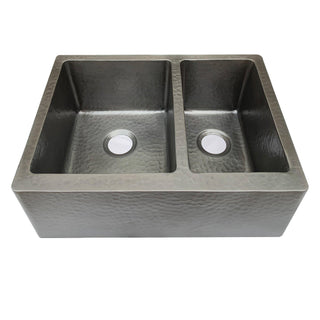 [CUSTOM] SINDA 60/40 Double Bowl 14 Gauge Farmhouse Apron Copper Kitchen Sink KOA-1