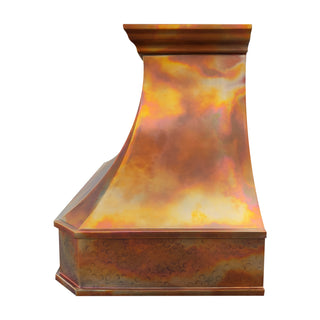 SINDA handcrafted fired copper kitchen vent hood