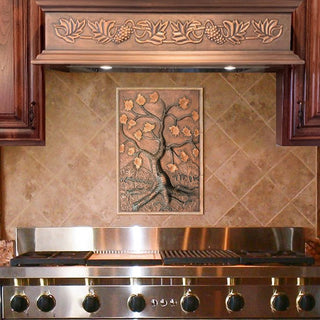 [CUSTOM] SINDA Classic Kitchen Copper Backsplash Handmade Elegant Wall Art CB-9