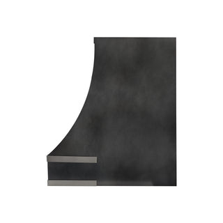 black zinc range hood for a modern kitchen