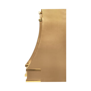 the side of brass kitchen range hood