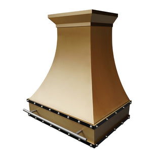 Handmade Brushed Brass Kitchen Range Hood