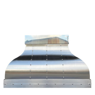 [CUSTOM] SINDA Handcrafted Brushed Stainless Steel Range Hood With Polished Crown SRH1-3TR-C