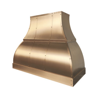 custom brushed brass kitchen stove vent hood