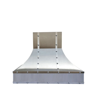 [CUSTOM] SINDA Handcrafted Brushed Stainless Steel Range Hood with Round Rivets SRH35-2TR