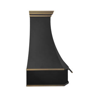Handcrafted Curved Black Stainless Steel Customize Kitchen Hood - SINDA