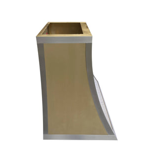 Decorative Brushed Brass Vent Hood with Raised Panel Design | SINDA