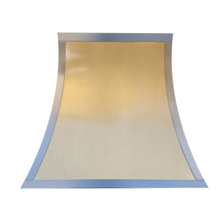 SINDA Modern Handmade Unique Custom Brushed Brass Range Hood with Stainless Steel Straps