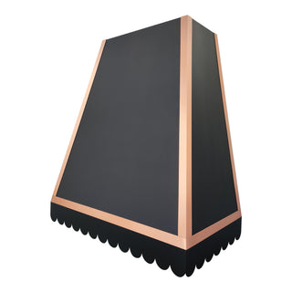 sinda kitchen black stainless steel exhaust hood with natural copper trim