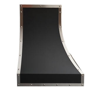 SINDA Premium Black Metal with Straps and Rivets Custom Kitchen Hood