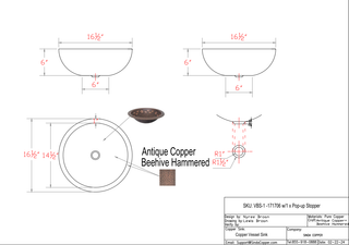 CUSTOM-SINDA VBS-1 Copper Vessel Sink for Jennifer