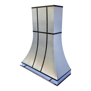 right oblique view: Stainless steel range hood, Ideal for the look of high-end industrial kitchen designs