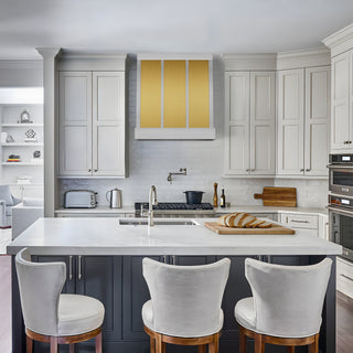 modern kitchen brushed brass vent hood