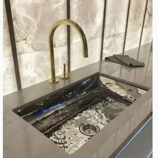 [CUSTOM] SINDA Single Bowl Water Ripple Hammered Undermount Stainless Steel Sink-KSS