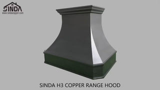 SINDA Premium H3 Custom Copper Hammered Oil Rubbed Bronze Kitchen Hood