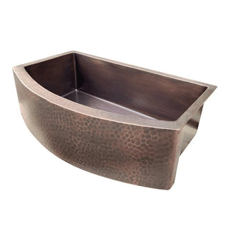 CUSTOM- copper range hood H3 + round bar sink BS-5 + copper kitchen sink KSAR-7 - Sinda Copper