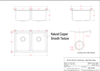 CUSTOM - Copper Range Hood H7S + Copper Sink BS-3-161808+KEU-1-322010 - Sinda Copper