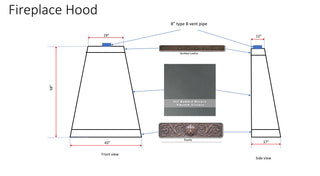CUSTOM - Fireplace Copper Hood Cover - Sinda CopperFree Standard Shipping (About 8-12 weeks after receipt of approved drawings)