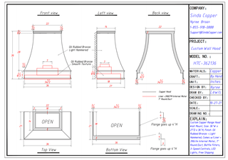 CUSTOM - H7C Copper Range Hood - Sinda Copper