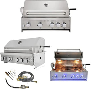 CUSTOM SINDA 6 Piece Modular Outdoor Kitchen Suit in Stainless Steel, w/ Pizza Oven, 4 Burner BBQ Grill, BBQ Grill Cabinet, 24" Undercounter Refrigerator, Fridge Cabinet, 32 Inch Side Burner Cabinet For Fernando - Sinda Copperoutdoor ovenFull Payment