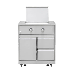 CUSTOM SINDA 6 Piece Modular Outdoor Kitchen Suit in Stainless Steel, w/ Pizza Oven, 4 Burner BBQ Grill, BBQ Grill Cabinet, 24" Undercounter Refrigerator, Fridge Cabinet, 32 Inch Side Burner Cabinet For Fernando - Sinda Copperoutdoor ovenFull Payment