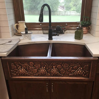 CUSTOM - SINDA Copper Range Hood H14TA2 / Copper Kitchen Sink KSAR-11 - Sinda Copper