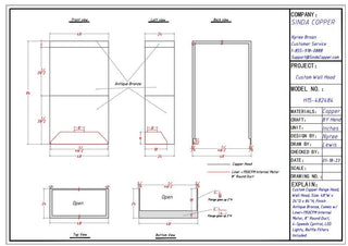 Custom - SINDA Copper Range Hood-H15 - Sinda CopperRange Hood