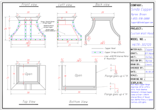 Custom - SINDA Copper Range Hood H6TR - Sinda CopperRange Hood
