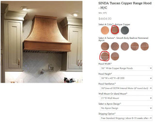 Custom - SINDA Copper Range Hood H7C For Matt - Sinda CopperRange HoodFull Amount