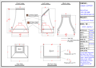 Custom - SINDA Copper Range Hood H7C1 - Sinda CopperRange Hood