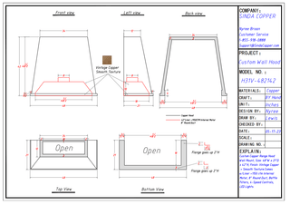 Custom - SINDA H31V Copper Range Hood For Kate - Sinda CopperRange Hood