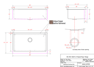 Custom- SINDA H7C Copper Range Hood KSA-4 Copper Sink For Dick - Sinda Copper