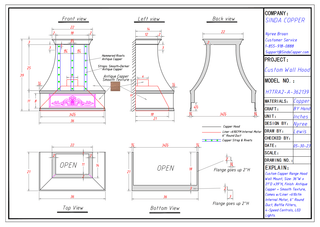 Custom - SINDA H7TRA2-A Copper Range Hood For Stephen - Sinda CopperRange Hood