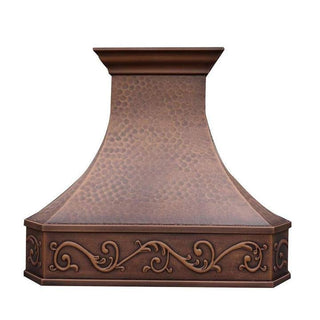 [CUSTOM] SINDA Hammered Copper Range Hood Wall Mount In Stock H3A - Sinda Copper