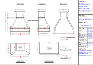 CUSTOM- SINDA SRH14TA-362139 stainless steel range hood - Sinda Copper