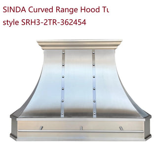 CUSTOM - SINDA SRH3-2TR-362454 Stainless Steel Range Hood For Charles - Sinda CopperRange HoodWith Straps and Rivets