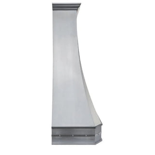 CUSTOM-SINDA SRH3-C-3TR-AMTR Handcrafted Brushed Stainless Steel Range Hood for Danielle - Sinda Coppercustom Range HoodBrushed Brass Straps And Rivets