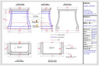 Custom - SINDA SRH33-4TR-C Range Hood For Sandra - Sinda CopperRange Hood