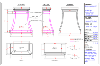 Custom-SINDA SRH33-4TR Handcrafted Stainless Steel Range Hood - Sinda CopperRange Hood