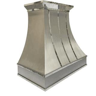 CUSTOM - SRH7-C3TRB-1 Handcrafted Brushed Stainless Steel Range Hood - Sinda CopperFull Amount