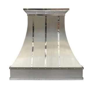 CUSTOM - SRH7-C3TRB-1 Handcrafted Brushed Stainless Steel Range Hood - Sinda CopperFull Amount